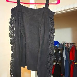 Cold shoulder lace top